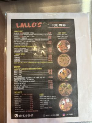 Menu photo 1 Lallo's Lauderhill, FL