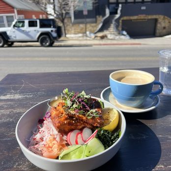 Harvest - Salmon bowl and a latté - Breakfast & Brunch Near Me - Park City, Utah Harvest - Salmon bowl and a latté - Breakfast & Brunch Near Me - Park City, Utah