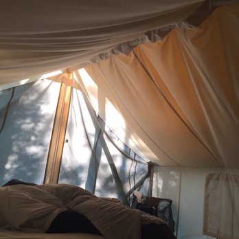 Firelight Camps - Mornings in the tent - Campgrounds Near Me - Ithaca, New York