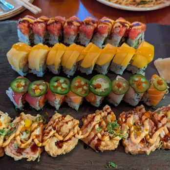 Table 570 Asian Fusion - Volcano, fuku maki, dynamite and one other. - Sushi Bars Near Me - Simsbury, Connecticut Table 570 Asian Fusion - Volcano, fuku maki, dynamite and one other. - Sushi Bars Near Me - Simsbury, Connecticut