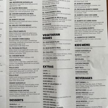 Herradura - a menu for a restaurant - Mexican Near Me - Houma, Louisiana