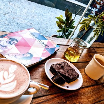 Brash Coffee - Hot chocolate. Brownie with Carmel. Herbal tea - Coffee & Tea Near Me - Atlanta, Georgia