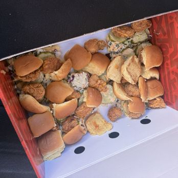 Dave's Hot Chicken - This is what all 3 boxes of sliders looked like - Chicken Shop Near Me - Las Vegas, Nevada Dave's Hot Chicken - This is what all 3 boxes of sliders looked like - Chicken Shop Near Me - Las Vegas, Nevada