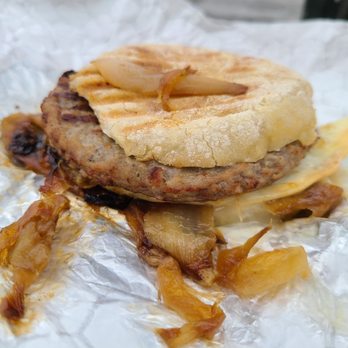 Phoebe's Pastry Cafe - a burger with onions - Bakeries Near Me - Olympia, Washington Phoebe's Pastry Cafe - a burger with onions - Bakeries Near Me - Olympia, Washington