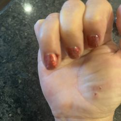 Elegant Nails & Spa - Cut cuticle with the dried blood I had to wash off when I got home !