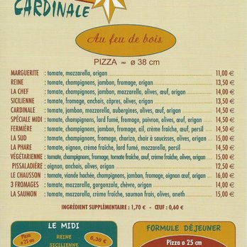 Pizza Cardinale - Tarifs et descriptions - Pizza Near Me - Aytré, 17 Pizza Cardinale - Tarifs et descriptions - Pizza Near Me - Aytré, 17