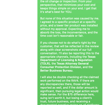 Master Garage Auto Services - Text Message 11 of 12 - Auto Repair Near Me - Garland , Texas Master Garage Auto Services - Text Message 11 of 12 - Auto Repair Near Me - Garland , Texas
