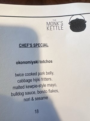 Menu photo 1 The Monk's Kettle Oakland, CA