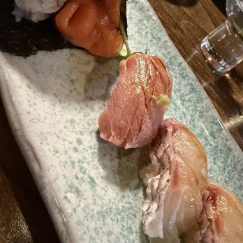 Hummingbird Sushi - Ora salmon handroll, otoro and sea bream nigiri - Japanese Near Me - Seattle, Washington