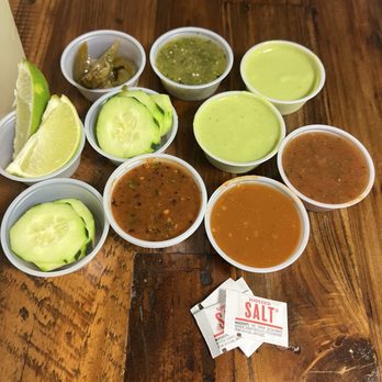 Sol Azteca Mexican Kitchen - Different little salsa they had some spicy some not. - Mexican Near Me - Mesa, Arizona Sol Azteca Mexican Kitchen - Different little salsa they had some spicy some not. - Mexican Near Me - Mesa, Arizona