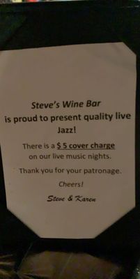 Menu photo 5 Steve's Wine Bar Denton, TX Menu photo 5 Steve's Wine Bar Denton, TX