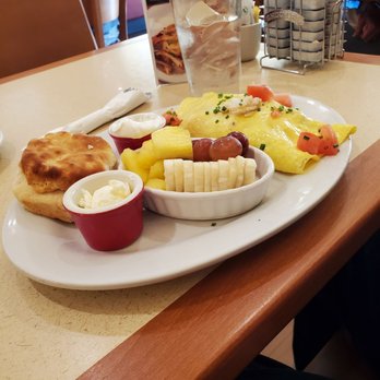 Egg N' Joe - The Crabcado omelet with fruit. - American Near Me - Gilbert, Arizona Egg N' Joe - The Crabcado omelet with fruit. - American Near Me - Gilbert, Arizona
