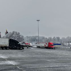 Pilot Travel Center - I-75 Cartersville Georgia area at the pilot can see the TA to nice little winter scene.. they threw some brine on the roads they're good