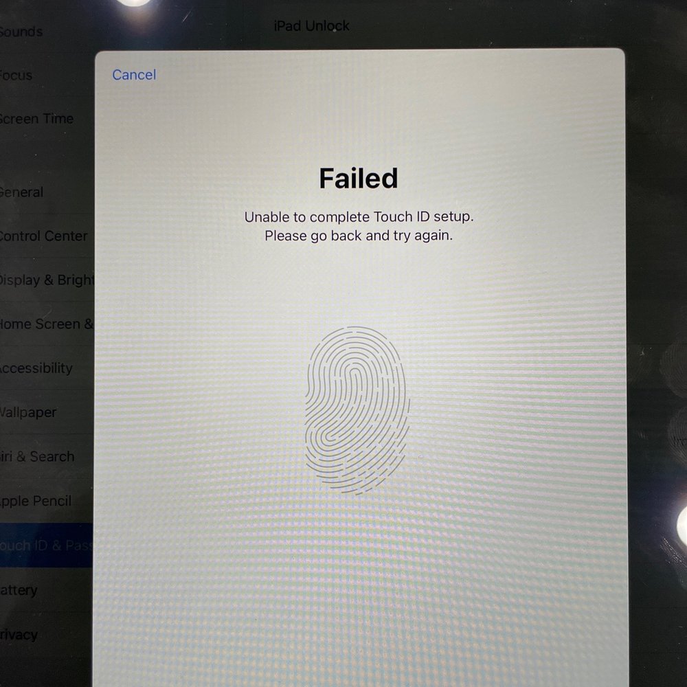 Touch ID sensor not working on my replacement iPad Touch ID sensor not working on my replacement iPad