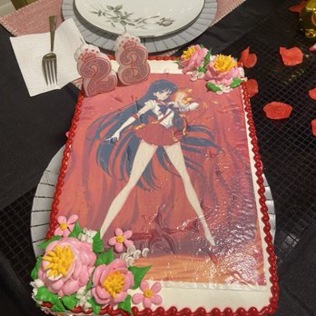 Bamboo Bakery - Sailor mars from the sailor moons this cake was the strawberry shortcake with fresh strawberries - Custom Cakes Near Me - Phoenix, Arizona