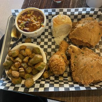 Cajun Craft - Red beans and rice, fried okra and a 3 piece dark. - Cajun/Creole Near Me - Waco, Texas
