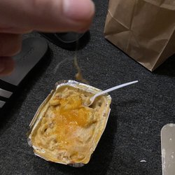 Keystone's Mac Shack - Athens - Big hair in mac and cheese.