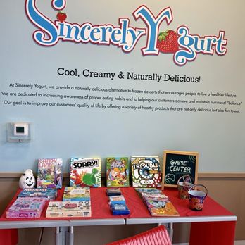 Sincerely Yogurt - Board games - Ice Cream & Frozen Yogurt Near Me - Cranberry Township, Pennsylvania Sincerely Yogurt - Board games - Ice Cream & Frozen Yogurt Near Me - Cranberry Township, Pennsylvania