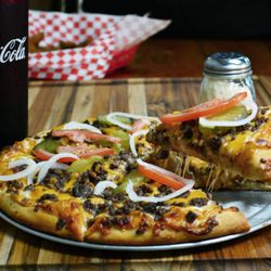 Baci's Pizza & Pasta - The RiverHawk Cheeseburger Pizza!