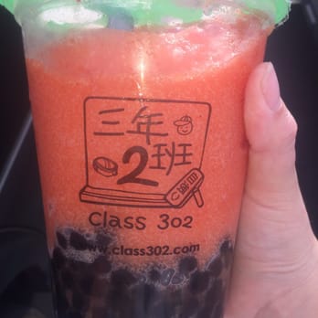 Class 302 Tea Cafe - mango smoothie with lots of tapioca boba! - Taiwanese Near Me - Irvine, California