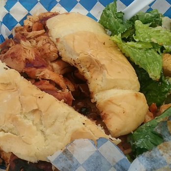 Bare Bones BBQ - Excellent! !! Chicken sandwich with ceaser salad - Barbeque Near Me
