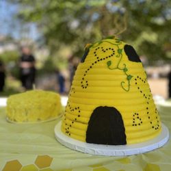 Karl's Bakery & Cafe - Beehive cake and smash cake for first bee-day!