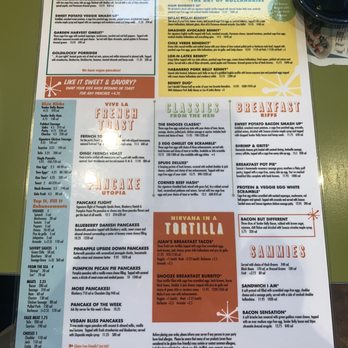 Snooze, an A.M. Eatery - Menu - Breakfast & Brunch Near Me - Orange, California Snooze, an A.M. Eatery - Menu - Breakfast & Brunch Near Me - Orange, California