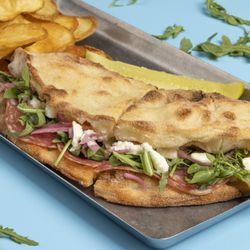Spinato's Pizzeria and Family Kitchen - Roman Tuscano Pinsa Sandwich
