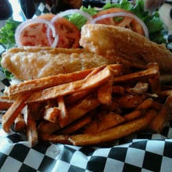 DIG in the Park - The fish sandwich with sweet potato fries. Very tasty!