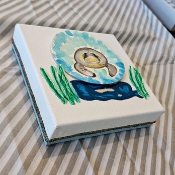 Sunshine Calligraphy - Florida Manatee w/seagrass (watercolors, mixed media) - Calligraphy Near Me Sunshine Calligraphy - Florida Manatee w/seagrass (watercolors, mixed media) - Calligraphy Near Me