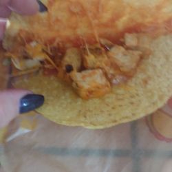 Taco John's - As for a soft crispy chicken taco and I get this with a teaspoon of gross Chicken in it charging me $2.79 + tax