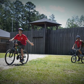 Bert Adams Scout Camp - Scouts ride their bicycles past Fort Brumley - Day Camps Near Me - Covington, Georgia Bert Adams Scout Camp - Scouts ride their bicycles past Fort Brumley - Day Camps Near Me - Covington, Georgia