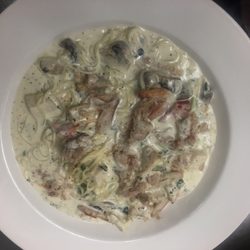 Nonna's - Chicken and crab meat in a lemon cream sauce. Delicious.