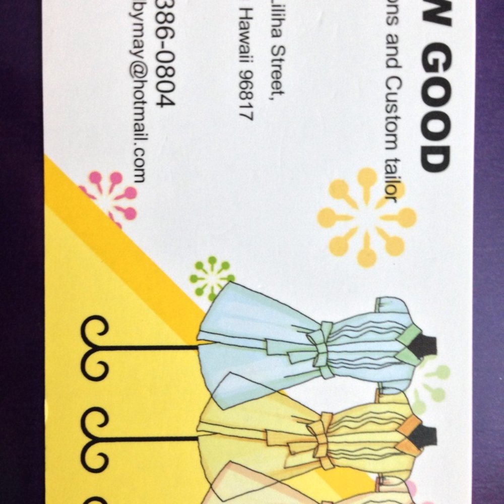 Sew Good Alterations - Her biz card (6/2013) - Sewing & Alterations Near Me - Honolulu, Hawaii