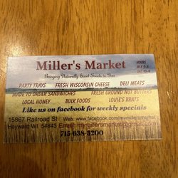Miller's Market - Business card July 2023