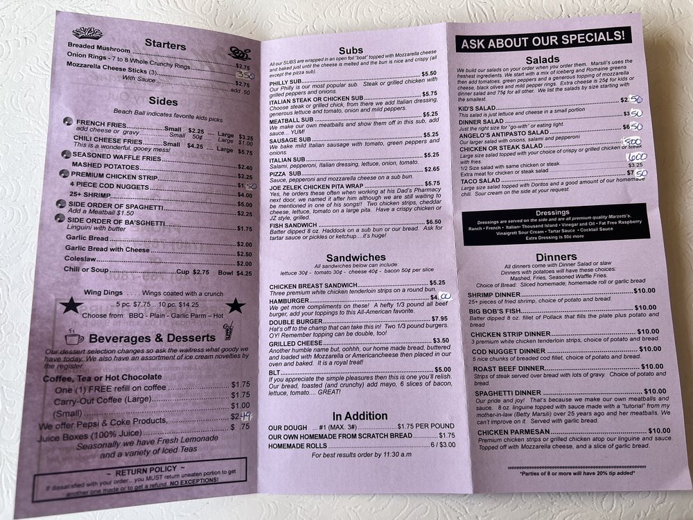 MARSILI’S FAMILY RESTAURANT Updated September 2024 94 Main St