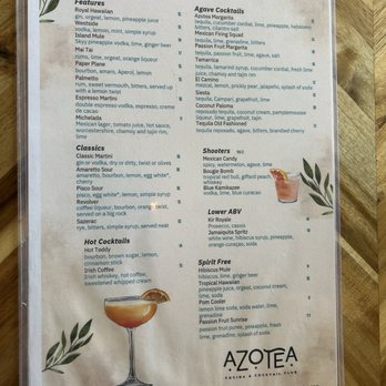 Azotea - drinks menu - Wine Bars Near Me - Livermore, California