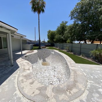 Above & Beyond Pool Remodeling - Post chip out and acrylic deck removed - Pool & Hot Tub Service Near Me - Gilbert, Arizona Above & Beyond Pool Remodeling - Post chip out and acrylic deck removed - Pool & Hot Tub Service Near Me - Gilbert, Arizona