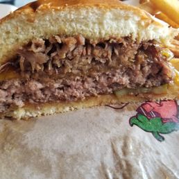 Burger cooked medium. Juicy. Nice bread to meat ratio. Burger cooked medium. Juicy. Nice bread to meat ratio.