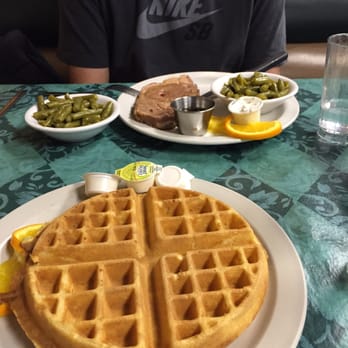 The Pine Cone - Prime rib with canned green beans as side, my $8 Belgium waffle. - Breakfast & Brunch Near Me - University Place, Washington The Pine Cone - Prime rib with canned green beans as side, my $8 Belgium waffle. - Breakfast & Brunch Near Me - University Place, Washington