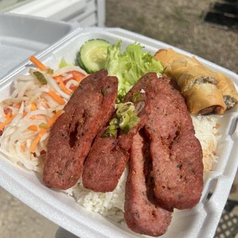 iPho by Saigon - Meatball and egg roll Rice platter - Vietnamese Near Me - Saint Paul, Minnesota