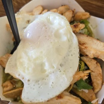 LovChCh - Chilaquiles with green salsa, egg and chicken. - Cafes Near Me - Walnut, California