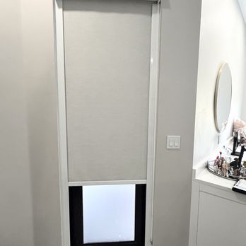 Prestige Blinds - Roller shade blackout on French door with side channels . - Shades & Blinds Near Me - Coral Springs, Florida Prestige Blinds - Roller shade blackout on French door with side channels . - Shades & Blinds Near Me - Coral Springs, Florida
