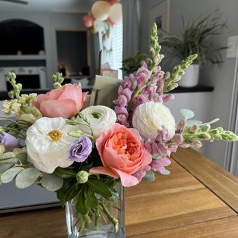 Flower Fix - $49 "bite size" pastel congratulatory bouquet (baby girl) - Florists Near Me