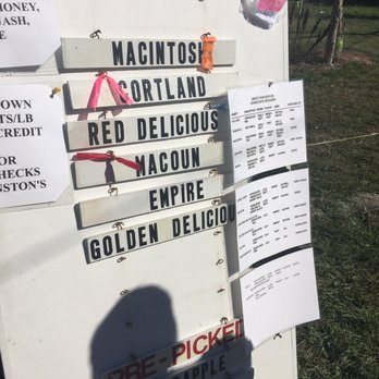 Johnston's Orchard - a man standing in front of a sign - Fruits & Veggies Near Me - Ellsworth, Maine