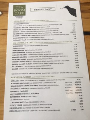 Menu photo 3 Tea Room Cafe Petaluma, CA