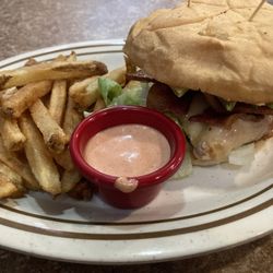 TJ's Little Rock Cafe - Grilled chickens sandwich and yummy fries!