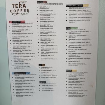 Tera Coffee - menu 03/2025 - Coffee & Tea Near Me - El Segundo, California Tera Coffee - menu 03/2025 - Coffee & Tea Near Me - El Segundo, California