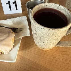 Seth's Coffee - Appleton - Blueberry hibiscus tea and vegan cherry almond scone