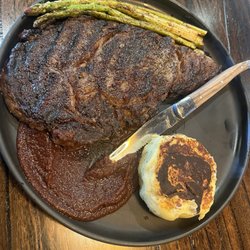 The Ottaray Raw Bar & Taproom - Ribeye with asparagus and a Gouda potato cake